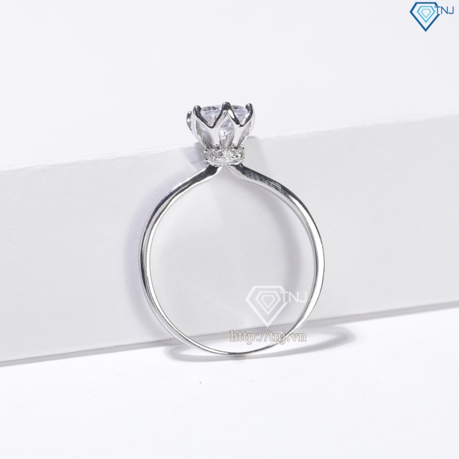 Nhẫn bạc nữ đơn giản xi kim đính đá NN0549-XK