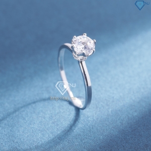 Nhẫn bạc nữ đơn giản xi kim đính đá NN0549-XK