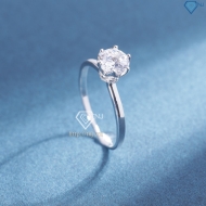 Nhẫn bạc nữ đơn giản xi kim đính đá NN0549-XK