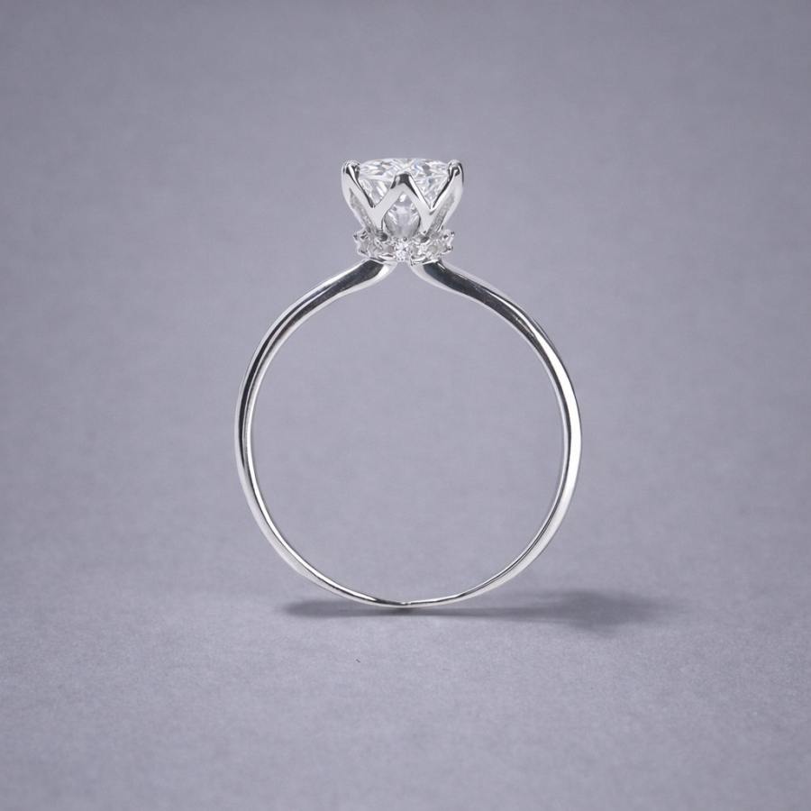 Nhẫn bạc nữ đơn giản xi kim đính đá NN0549