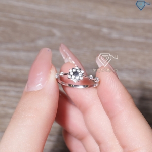 Nhẫn bạc nữ hình bông tuyết xi kim NN0550-XK