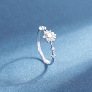 Nhẫn bạc nữ hình bông tuyết xi kim NN0550