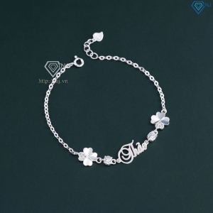 Quà tặng Valentine cho người yêu lắc tay bạc nữ hình cỏ 4 lá LTN0441