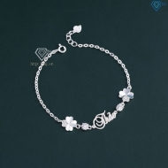 Quà tặng Valentine cho người yêu lắc tay bạc nữ hình cỏ 4 lá LTN0441