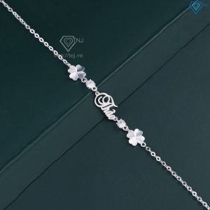 Quà tặng Valentine cho người yêu lắc tay bạc nữ hình cỏ 4 lá LTN0441