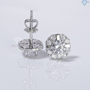 Bông tai bạc nữ xi kim đính đá cao cấp BTNXK0001 - Trang sức TNJ