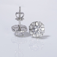 Bông tai bạc nữ xi kim đính đá cao cấp BTNXK0001