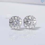 Bông tai bạc nữ xi kim đính đá cao cấp BTNXK0001 - Trang sức TNJ