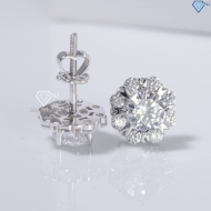 Bông tai bạc nữ cao cấp xi kim chốt ren BTNXK0006 Trang sức TNJ