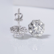 Bông tai bạc nữ cao cấp xi kim chốt ren BTNXK0006