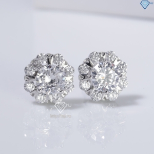 Bông tai bạc nữ cao cấp xi kim chốt ren BTNXK0006 Trang sức TNJ