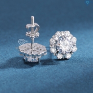 Bông tai bạc nữ cao cấp xi kim chốt ren BTNXK0006 Trang sức TNJ