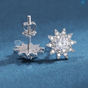 Bông tai bạc nữ hoa hướng dương xi kim chốt ren BTNXK0007Trang sức TNJ