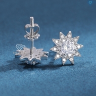 Bông tai bạc nữ hoa hướng dương xi kim chốt ren BTNXK0007Trang sức TNJ