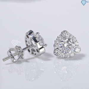 Bông tai bạc cho phụ nữ trung niên xi kim BTNXK0008 Trang sức TNJ