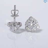 Bông tai bạc cho phụ nữ trung niên xi kim BTNXK0008 Trang sức TNJ