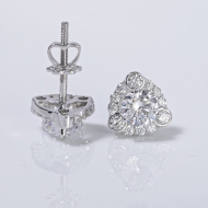 Bông tai bạc cho phụ nữ trung niên xi kim BTNXK0008