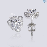 Bông tai bạc cho phụ nữ trung niên xi kim BTNXK0008 Trang sức TNJ