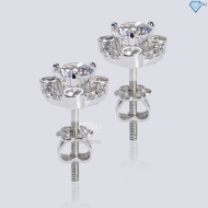 Bông tai bạc cho phụ nữ trung niên xi kim BTNXK0008 Trang sức TNJ