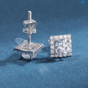 Bông tai bạc 925 xi kim mặt vuông BTNXK0009 Trang sức TNJ