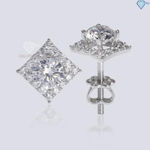 Bông tai bạc 925 xi kim mặt vuông BTNXK0009 Trang sức TNJ