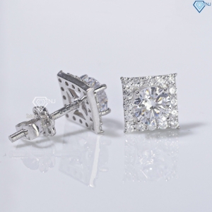 Bông tai bạc 925 xi kim mặt vuông BTNXK0009 Trang sức TNJ