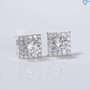 Bông tai bạc 925 xi kim mặt vuông BTNXK0009 Trang sức TNJ