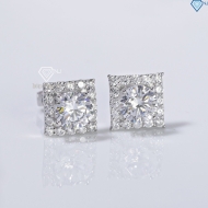 Bông tai bạc 925 xi kim mặt vuông BTNXK0009 Trang sức TNJ