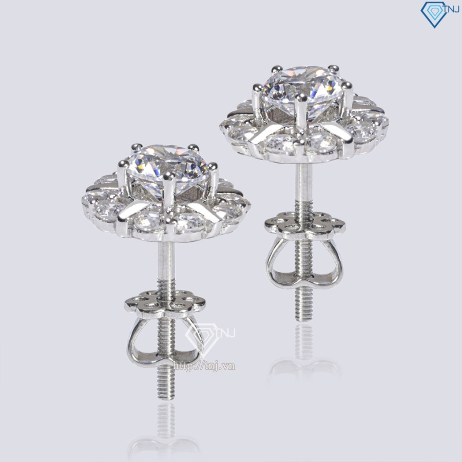 Bông tai bạc 925 cao cấp xi kim đính đá BTNXK0010 - Trang sức TNJ