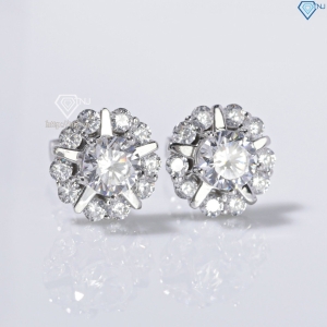 Bông tai bạc 925 cao cấp xi kim đính đá BTNXK0010 - Trang sức TNJ