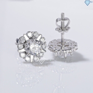 Bông tai bạc 925 cao cấp xi kim đính đá BTNXK0010 - Trang sức TNJ