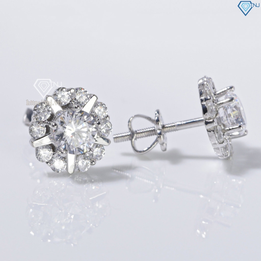 Bông tai bạc 925 cao cấp xi kim đính đá BTNXK0010 - Trang sức TNJ