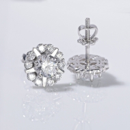 Bông tai bạc 925 cao cấp xi kim đính đá BTNXK0010