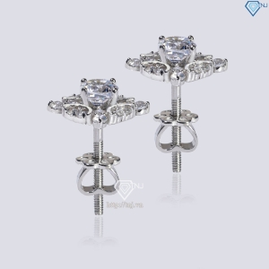 Bông tai bạc cao cấp xi kim mặt vuông BTNXK0013