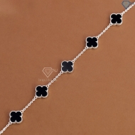 Lắc tay bạc nữ cỏ 4 lá đính đá đen LTN0439 - Trang Sức TNJ