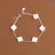 Lắc tay bạc nữ cỏ 4 lá đính đá trắng LTN0439 - Trang Sức TNJ