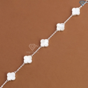 Lắc tay bạc nữ cỏ 4 lá đính đá trắng LTN0439 - Trang Sức TNJ