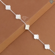 Lắc tay bạc nữ cỏ 4 lá đính đá trắng LTN0439 - Trang Sức TNJ