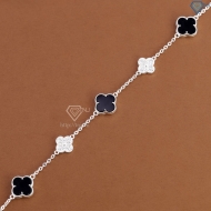 Lắc tay bạc nữ cỏ 4 lá đính đá đen LTN0456 - Trang Sức TNJ