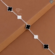 Lắc tay bạc nữ cỏ 4 lá đính đá đen LTN0456 - Trang Sức TNJ