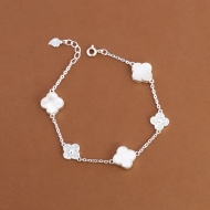 Lắc tay bạc nữ cỏ 4 lá đính đá trắng LTN0456