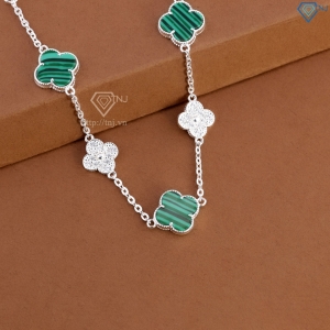Lắc tay bạc nữ cỏ 4 lá đính đá xanh LTN0456 Trang Sức TNJ
