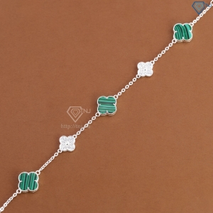 Lắc tay bạc nữ cỏ 4 lá đính đá xanh LTN0456 Trang Sức TNJ