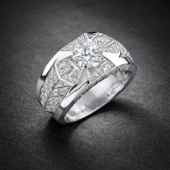 Nhẫn nam bạc 925 đính đá đẹp NNA0886