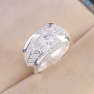 Nhẫn nam bạc 925 đính đá đẹp NNA0886