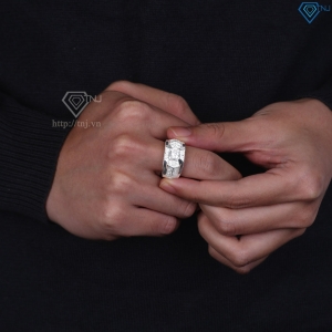 Nhẫn nam bạc 925 đính đá đẹp NNA0886
