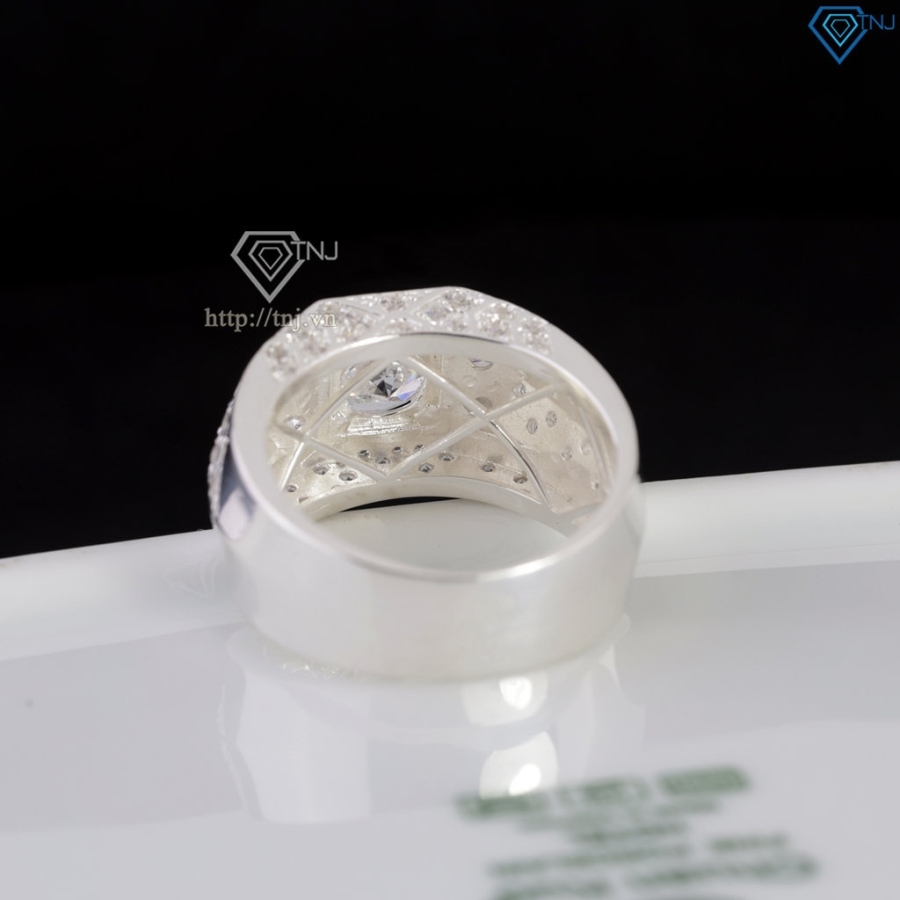 Nhẫn nam bạc 925 đính đá đẹp NNA0886