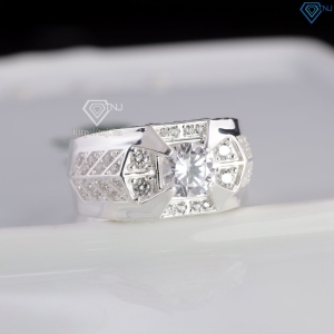 Nhẫn nam bạc 925 đính đá đẹp NNA0886