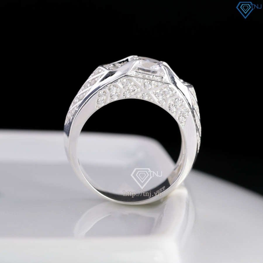 Nhẫn nam bạc 925 đính đá đẹp NNA0886