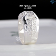 Nhẫn nam bạc 925 đính đá đẹp NNA0886